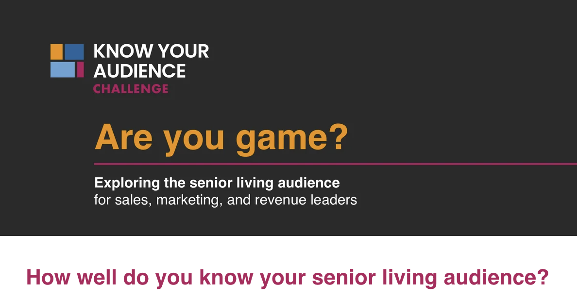 Know Your Audience Challenge (KYAC): Motivations for Researching Senior Living: Comparing Older Adults and Adult Children